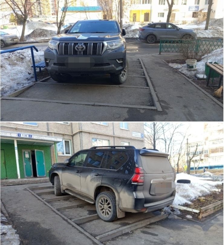 Чебоксарах полицейские провели проверку по материалам из сети Интернет и привлекли к ответственности водителя внедорожника за парковку на тротуаре
