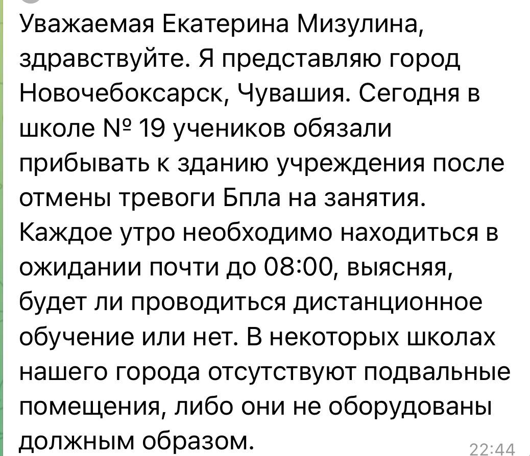 Екатерина Мизулина: Сейчас пишут буквально все Чебоксары и Новочебоксарск