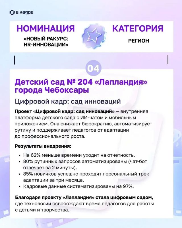 Проект «Цифровой кадр: сад инноваций» чебоксарского детского сада 204 борется за победу в спецноминации «Команда по любви»